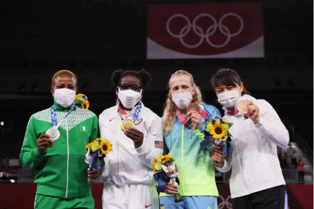 Blessing Oborududu wins silver medal for Nigeria in the 68kg women’s wrestling event at the 2020 Tokyo Olympics