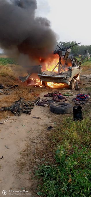 See pictures as Nigerian troops neutralize 40 ISWAP fighters in Yobe State! (Viewers discretion advised) 5