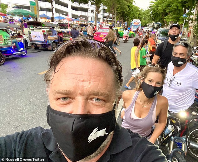 Sam Burgess is seen for the first time in Bangkok with Russell Crowe