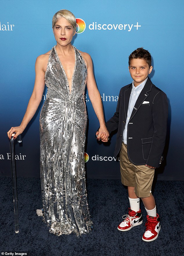 Selma Blair brings her son Arthur, ten, to a screening of Discovery+’s documentary on her life