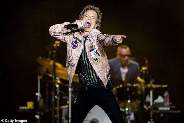 Mick Jagger shows off his moves during a VERY energetic Rolling Stones gig in California