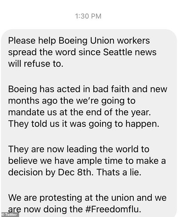 Boeing employees in Seattle organize group 'sickout Fridays' in protest over COVID vaccine mandate  1