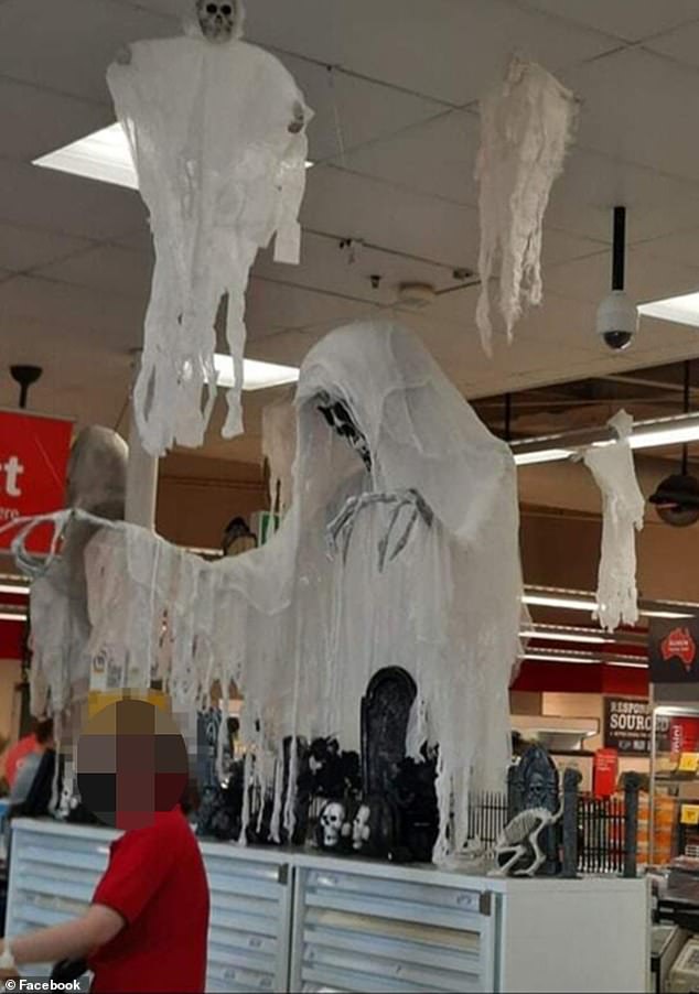 Coles supermarket is under fire for ‘scary’ halloween display from a Brisbane store