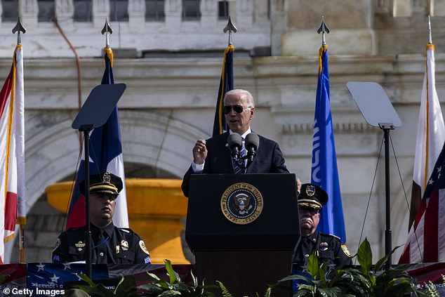 Joe Biden dons aviators to pay tribute to 491 police officers who died in the line of duty