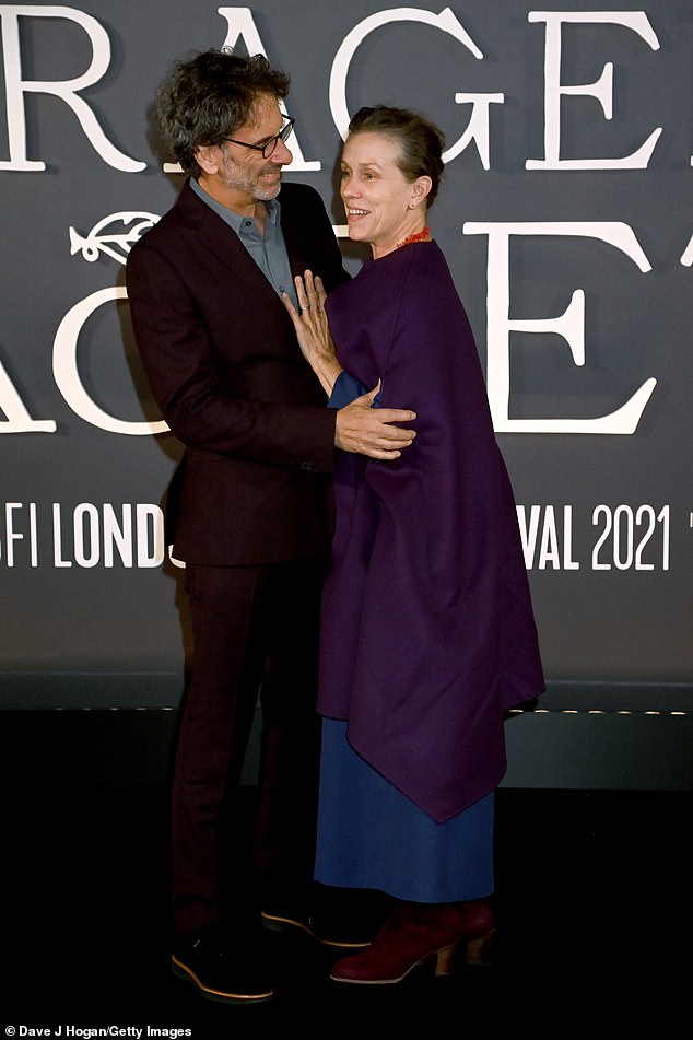 Frances McDormand and Joel Coen proudly attend the premiere of The Tragedy Of Macbeth
