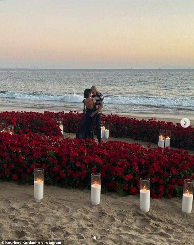 Kourtney Kardashian and Travis Barker are ENGAGED! Reality star says YES the Blink-182 drummer