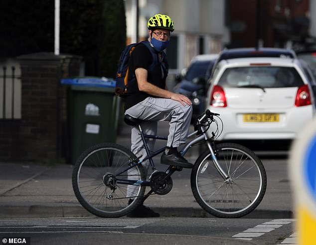 Double child killer Colin Pitchfork pictured enjoying new-found freedom cycling in Portsmouth 
