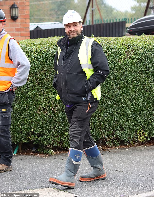 Nick Knowles cuts a casual figure as he films latest episode of DIY: SOS in Bristol 