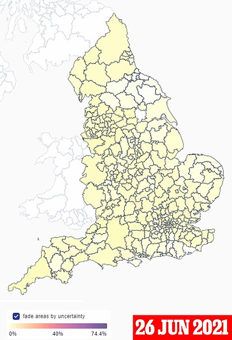 Time-lapse maps shows how 15% more infectious Delta offshoot has spread in England