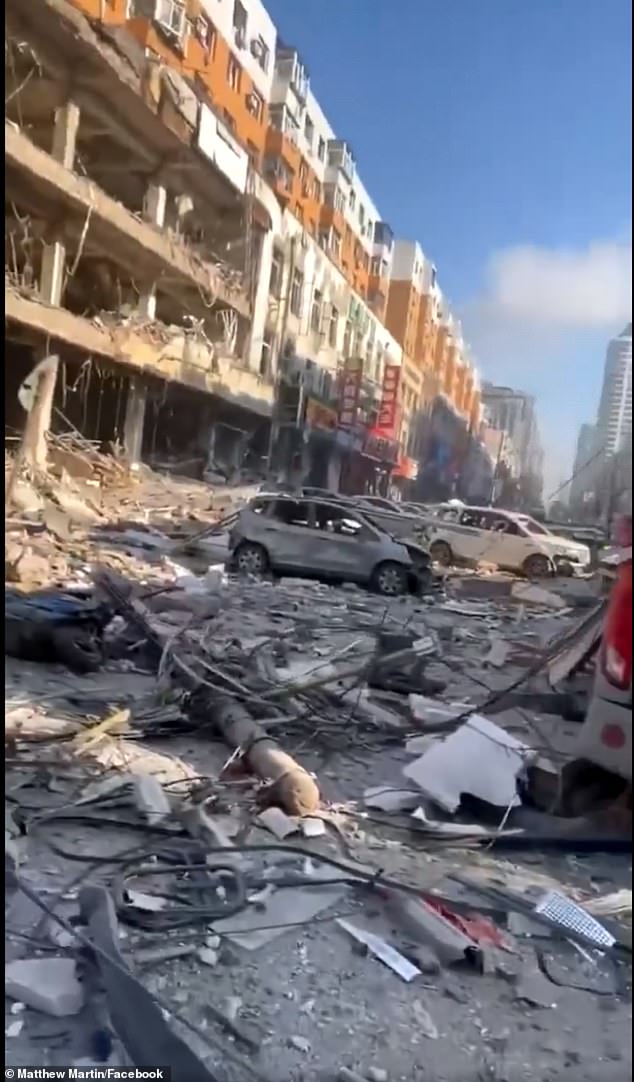 Gas explosion at restaurant destroys entire block in Liaoning Province in North East China