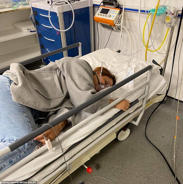 Spiking victim, 25, is pictured unconscious in a hospital bed after being ‘injected with Ketamine’