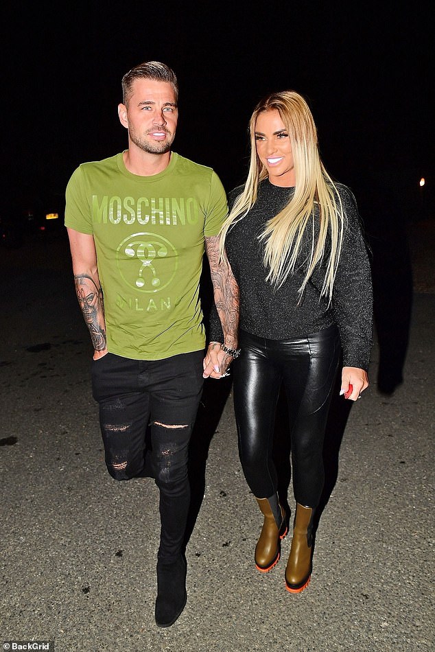 Beaming Katie Price looks happy and healthy on date night with fiancé Carl Woods