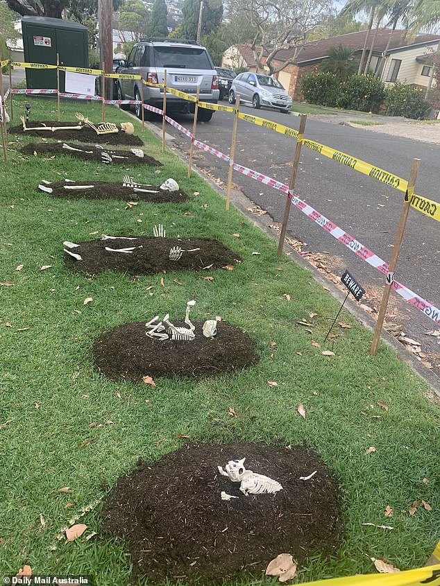 Ritzy Sydney suburb shock at disturbing ‘baby’ grave Halloween display but it’s not what it seems