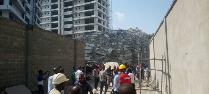 Breaking! 21-storey building collapses in Ikoyi, Lagos! Video