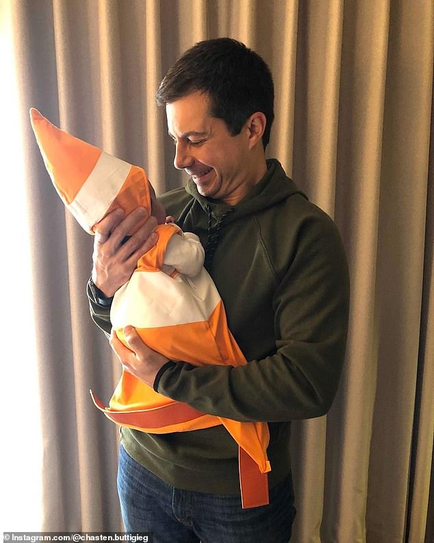 ‘Build Back, Baby’: Pete and Chasten Buttigieg celebrate Halloween in the hospital with their kids