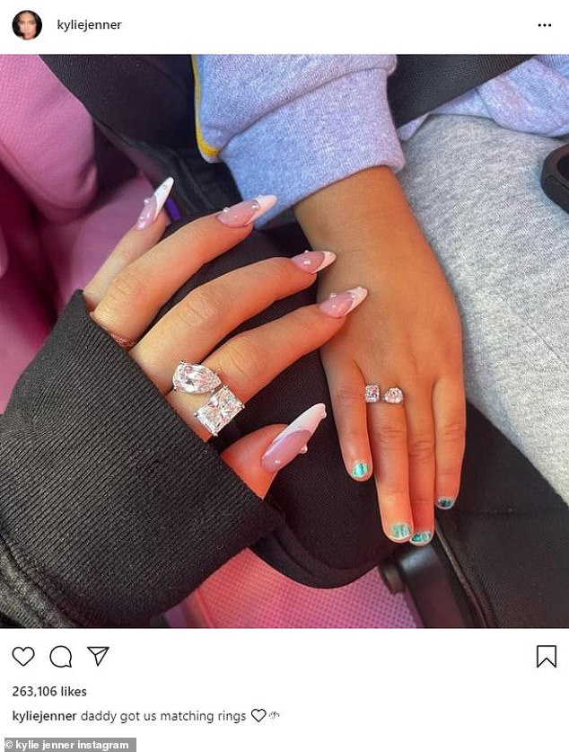 Kylie Jenner and Stormi receive matching diamond rings from Travis Scott
