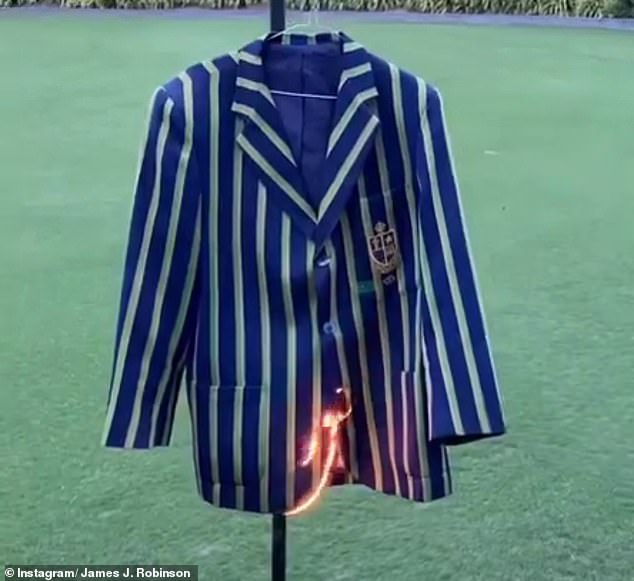 Former St Kevin’s College student burns blazer on campus in wake of AFL star Jordan De Goey’s arrest