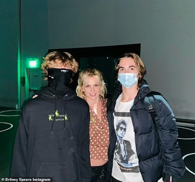 Britney Spears enjoys rare outing with sons Sean Preston, 16, and Jayden James, 15, in LA