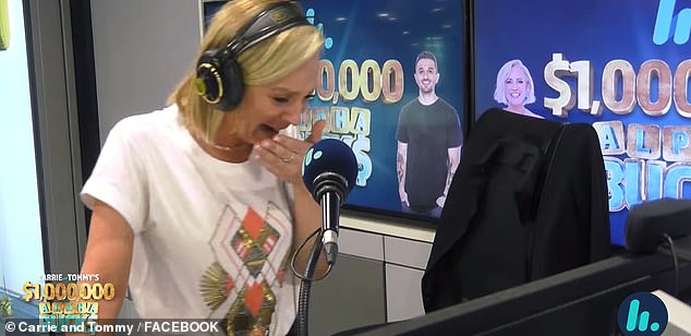 Carrie Bickmore bursts into tears on live radio over $1M competition win
