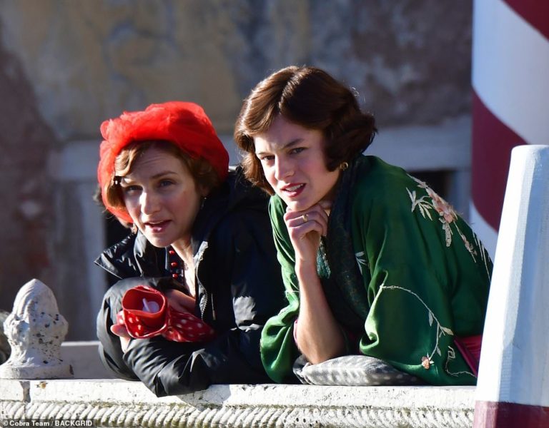 Emma Corrin and Faye Marsay shoot Netflix’s adaptation of Lady Chatterley’s Lover in Venice
