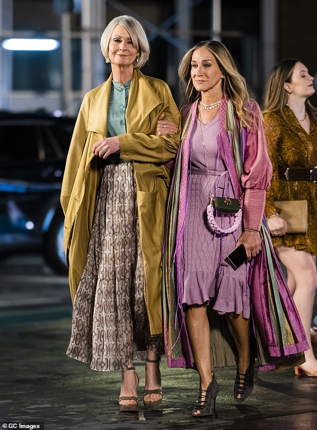 Sarah Jessica Parker films with Cynthia Nixon for And Just Like That in New York