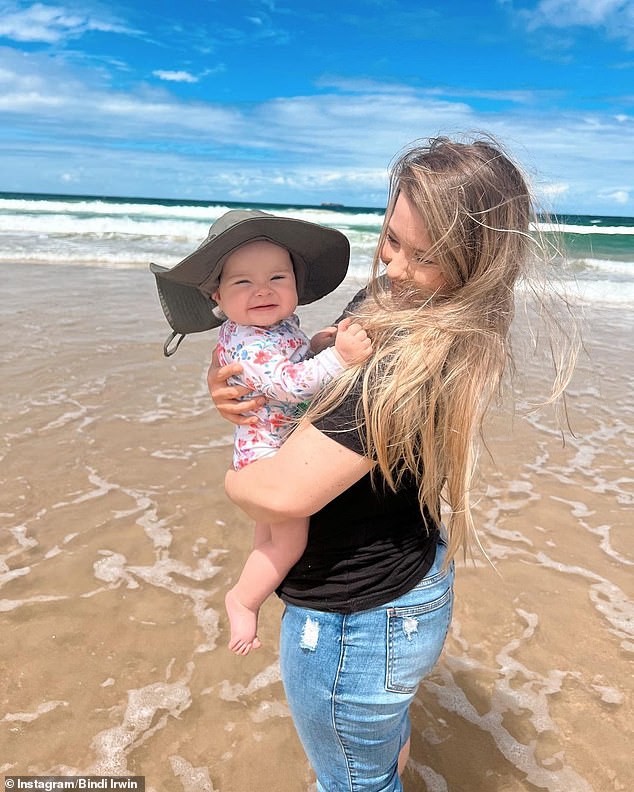 Bindi Irwin shares an adorable photo of Grace Warrior at the beach in Tasmania