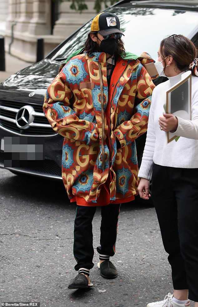 Jared Leto steps out in a pair of sheepskin SLIPPERS