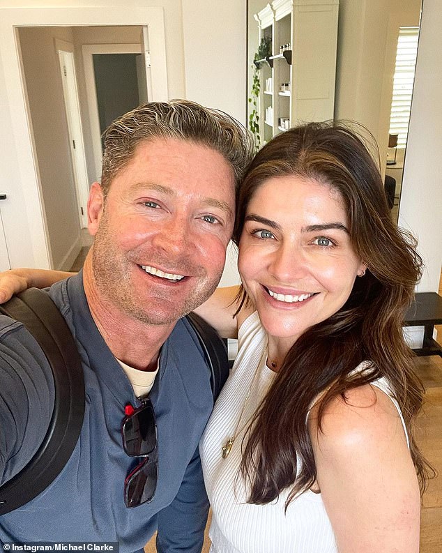 Michael Clarke poses with his skin specialist as he credits her for making him look 10 YEARS younger