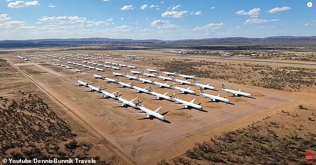 Traveller shares eerily beautiful scenes of Covid induced aircraft graveyard in centre of Australia 1