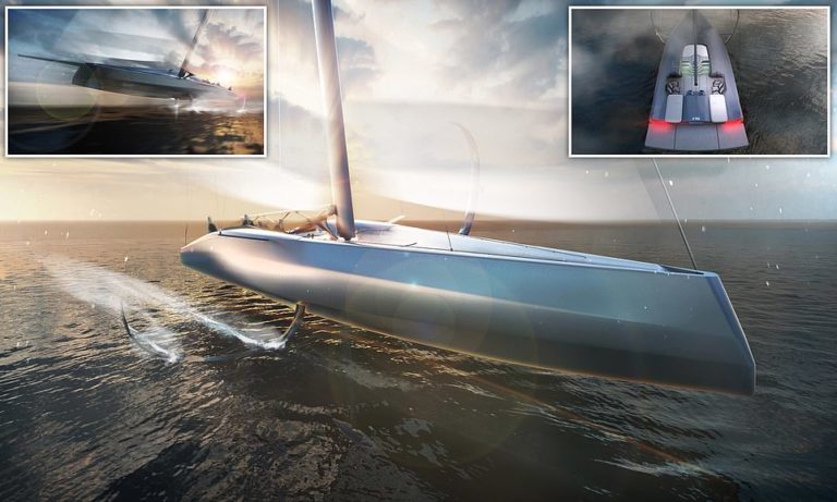 Yacht builders unveil concept vessel they claim will use ‘wings’ to travel above the waves