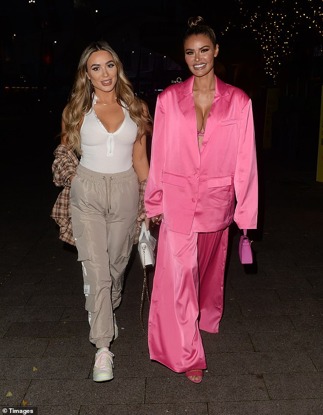 TOWIE’s Chloe Sims commands attention in a busty pink silk co-ord