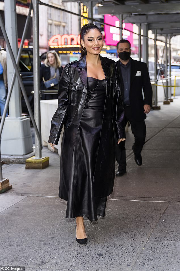 Vanessa Hudgens takes the Big Apple by storm as she flashes a hint of cleavage