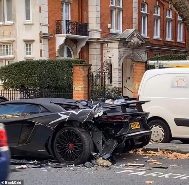 Russian Instagram model’s Swarovski-encrusted £270,000 Lamborghini crashes