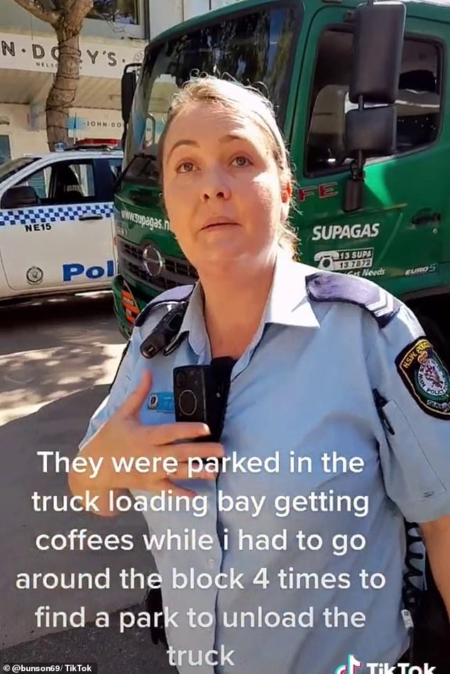 Cop ‘parked in a loading zone’ fines truckie for breaking a road rule