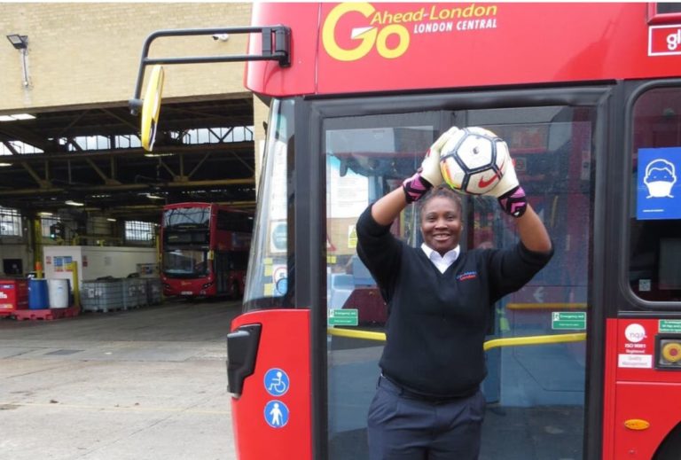 Former Super Falcons defender turns bus driver in London!