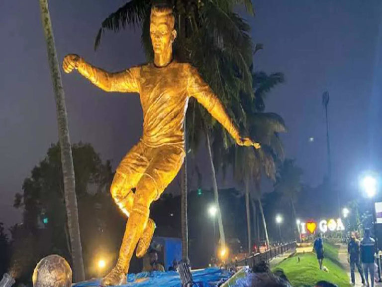 New Ronaldo statue in India divides opinion, spurs protest!