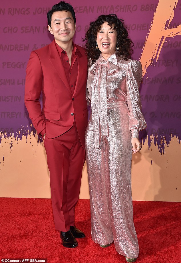 Sandra Oh mingles with Shang-Chi star Simu Liu the 19th Annual Unforgettable Gala at Beverly Hilton