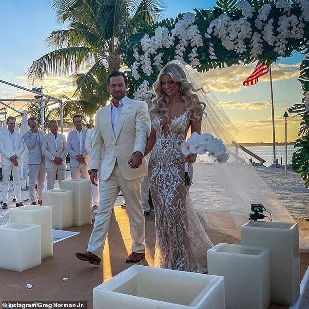 Greg Norman’s son Gregory marries his partner Michelle Thomson in Florida