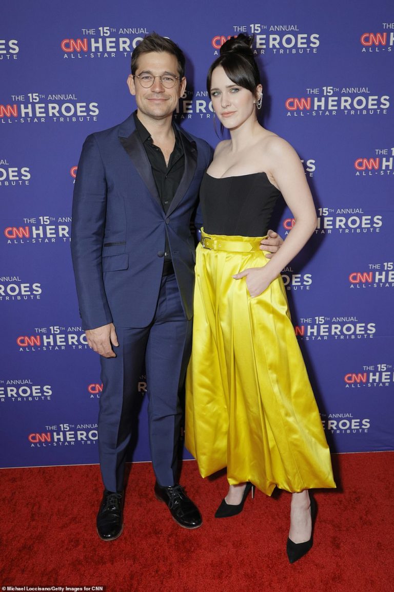Rachel Brosnahan poses with husband Jason Ralph at CNN Heroes All-Star Tribute in NYC