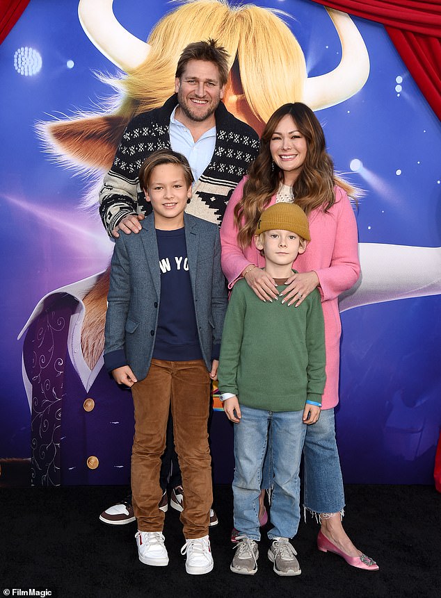 Curtis Stone attends the LA premiere of Sing 2 with wife Lindsay Price and their brood