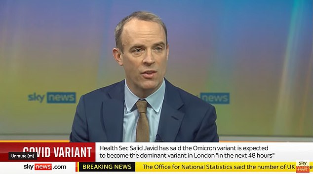 Now Dominic Raab claims 250 Britons have been hospitalised with Omicron