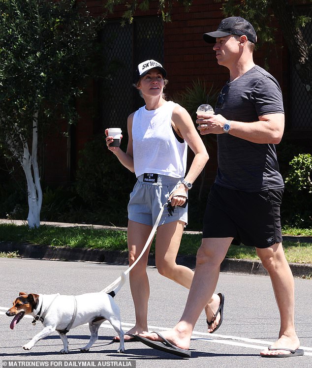 Rodger Corser looks fit as a fiddle as he grabs coffee with wife Renae Berry in Sydney 1