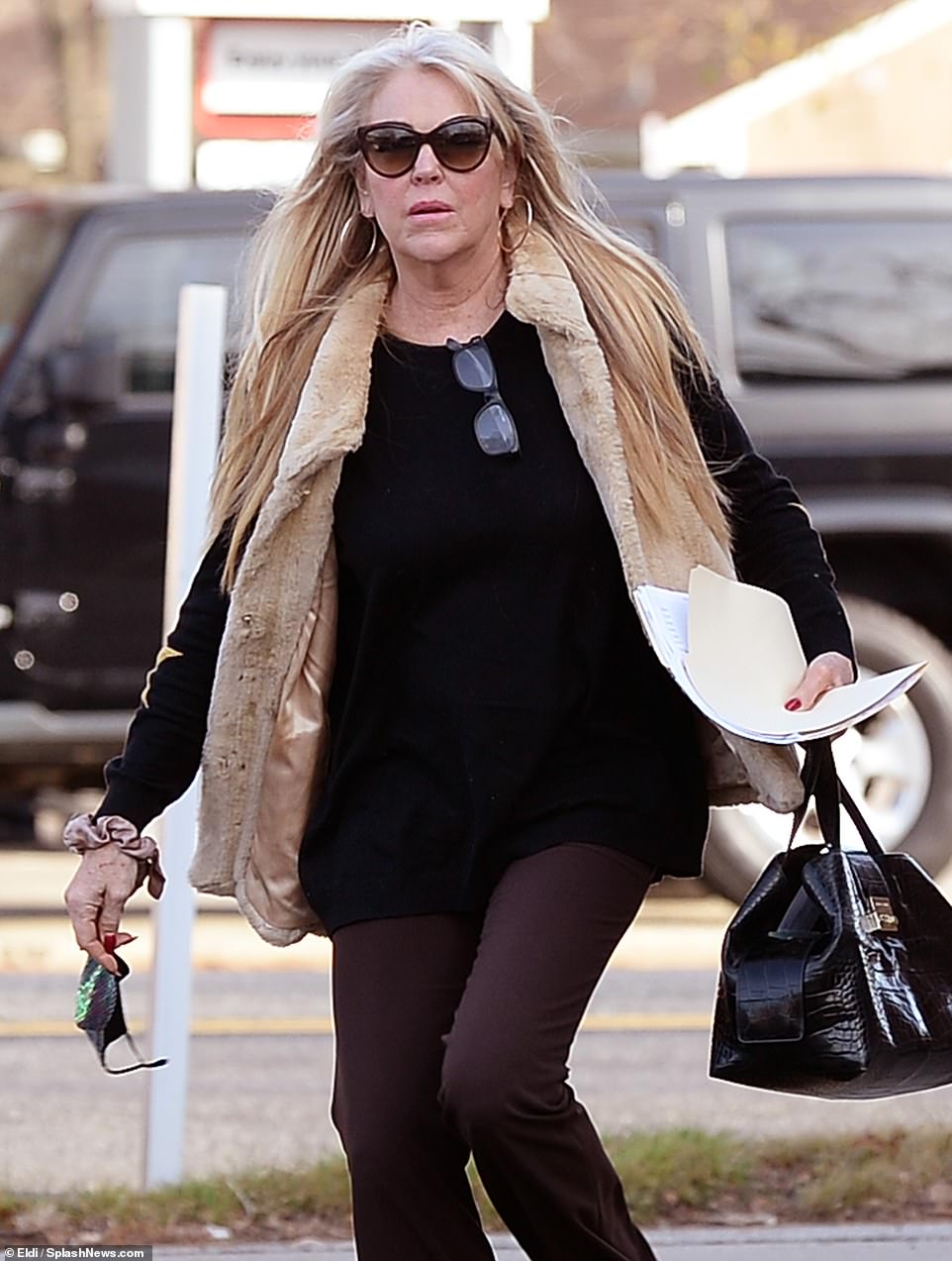 Lindsay Lohan's mom is pictured after being released from prison for a drunk hit and run crash 1