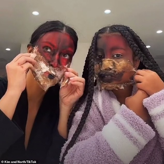 Kim Kardashian and daughter North West have fun transforming their faces with special FX make-up 1