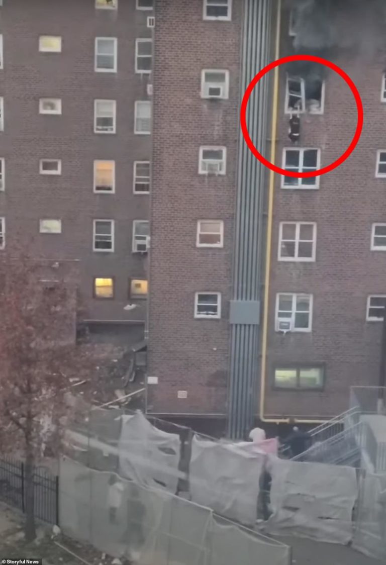 Shocking video shows two teens escape out the window as flames engulfed their NYC apartment building