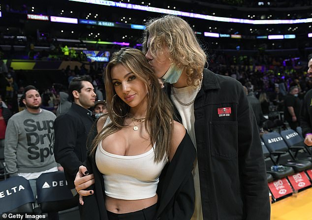 The Kid Laroi, girlfriend Katarina Deme attend NBA game in Los Angeles