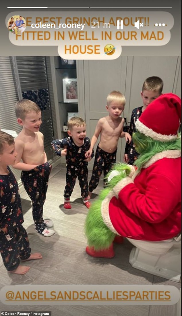 Coleen Rooney shares heartwarming snap of her kids being entertained by a Grinch
