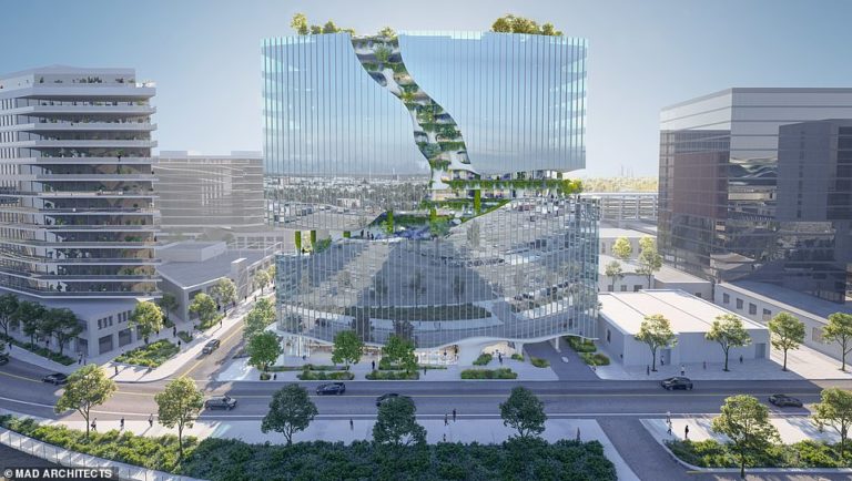 The incredible new tower being built in Denver that’ll have a huge CRACK running through it
