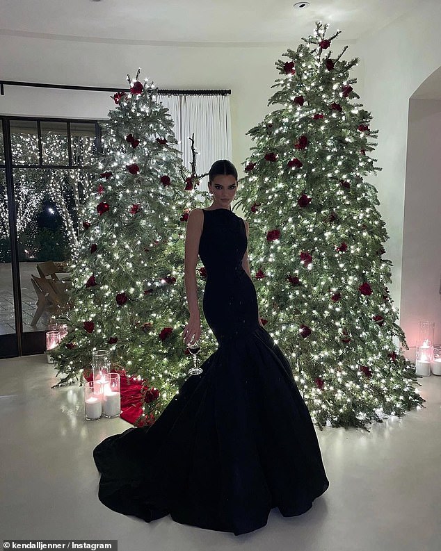 Kendall Jenner in VERY glam black gown despite Kris Jenner's annual soiree being 'scaled way back' 1