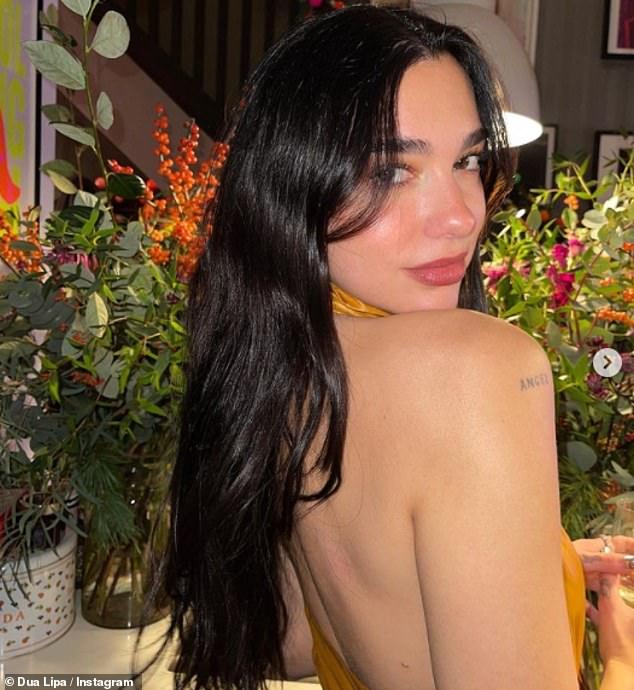 Dua Lipa looks typically stylish for a series of Christmas Eve snaps 